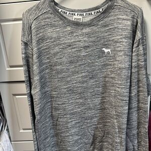 PINK Victoria's Secret Heathered Gray Long Sleeve Tee